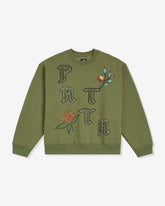 PATTA FLOWERS CREWNECK - LODENGREEN