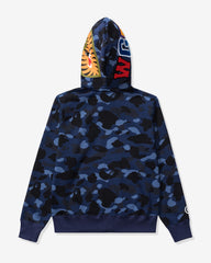 BAPE COLOR CAMO TIGER SHARK WIDE FULL ZIP DOUBLE - NAVY