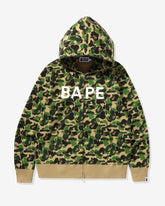 BAPE ABC CAMO BAPE FULL ZIP HOODIE - GREEN