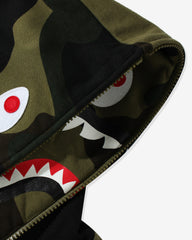 BAPE GIANT 1ST CAMO SHARK LOOSE FIT FULL ZIP - GREEN