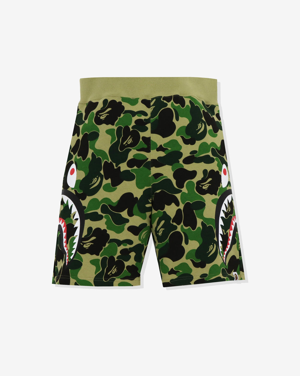 BAPE BIG ABC CAMO SIDE SHARK SWEAT SHORTS - GREEN