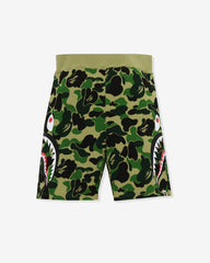 BAPE BIG ABC CAMO SIDE SHARK SWEAT SHORTS - GREEN