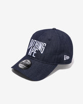 BAPE NYC LOGO DENIM NEW ERA 9TWENTY CAP - INDIGO