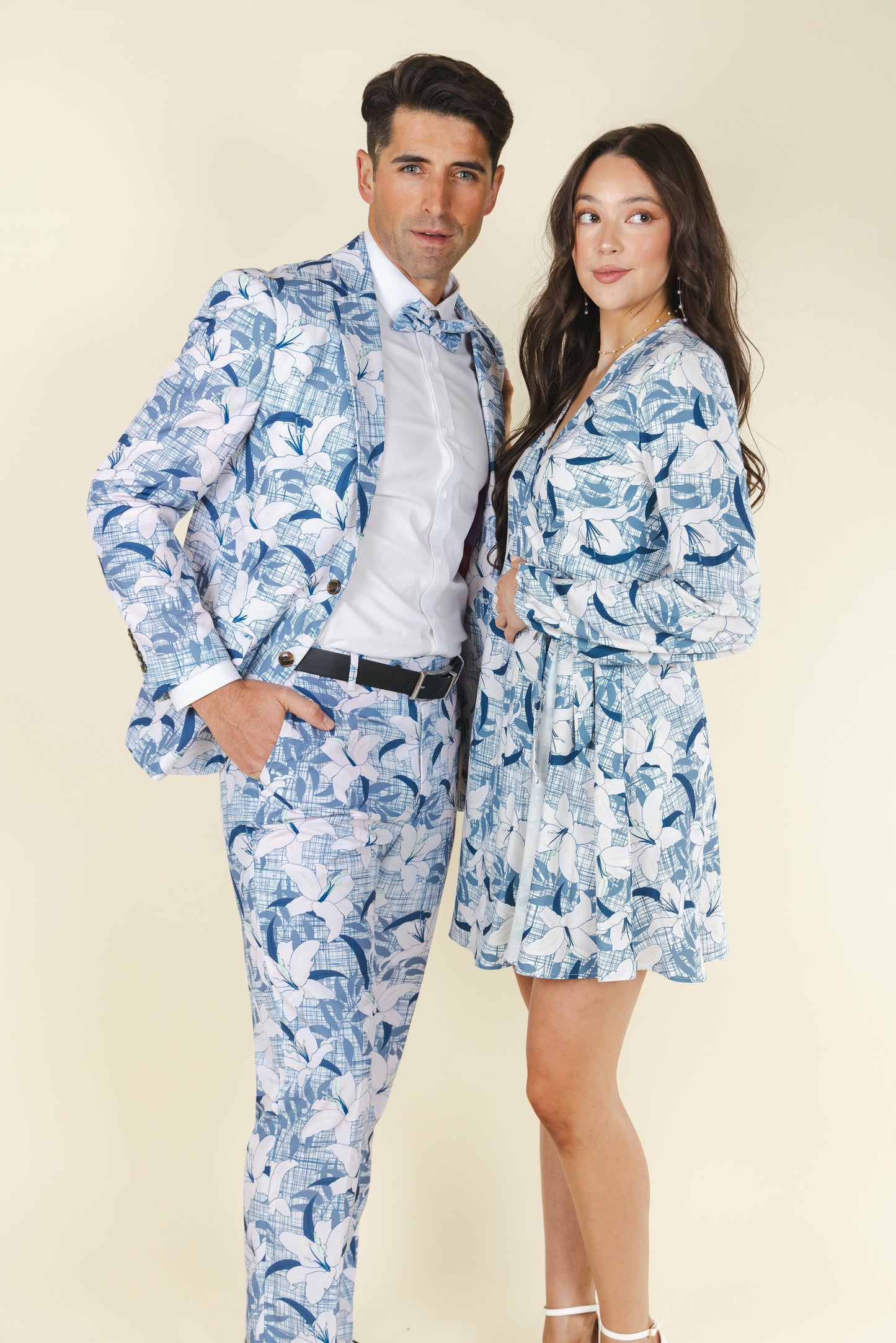 Shinesty Men's Suit - Crosshatch Lilies