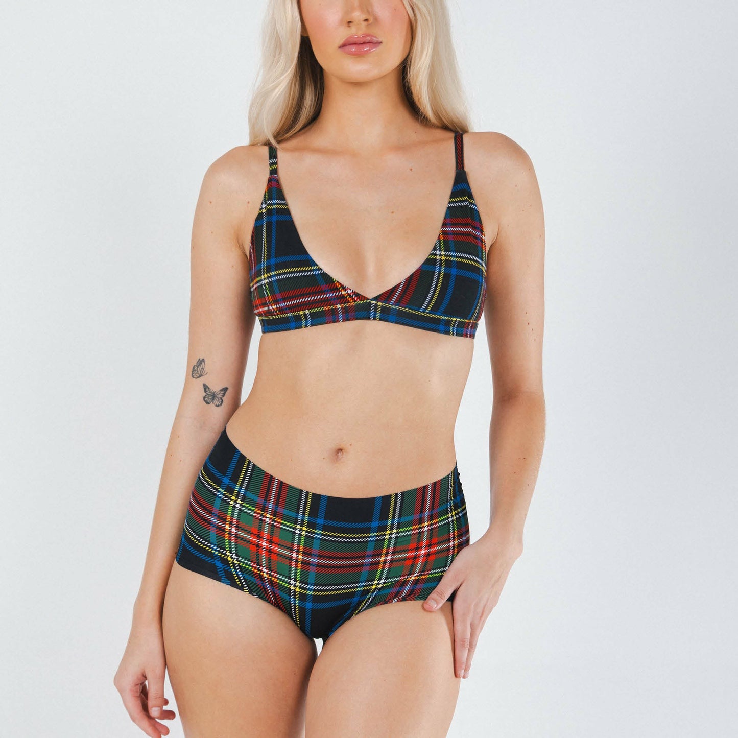 Shinesty WoSeamless Boyshort Underwear - Holiday Tartan Plaid