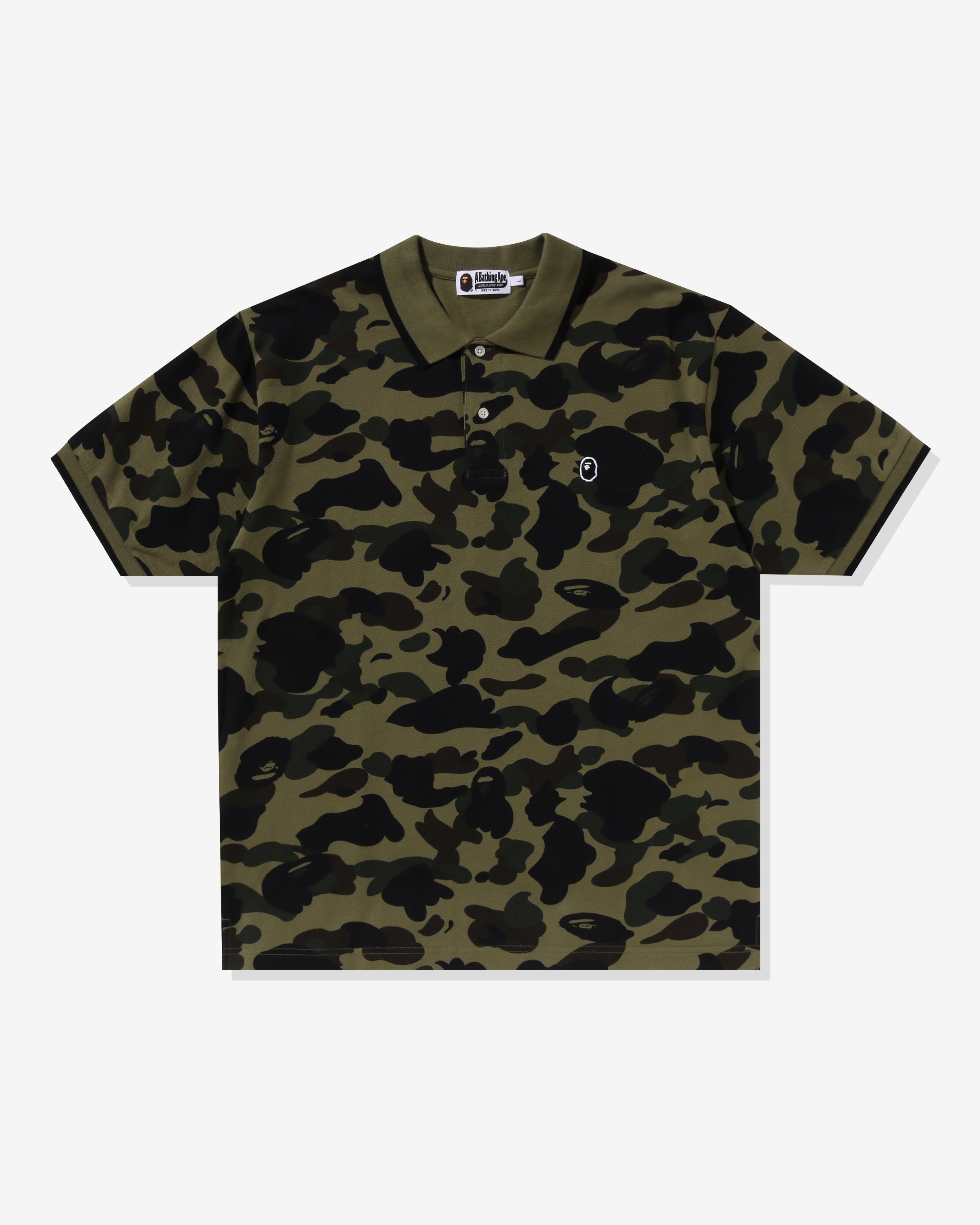 BAPE 1ST CAMO ONE POINT POLO M リラックス - GREEN