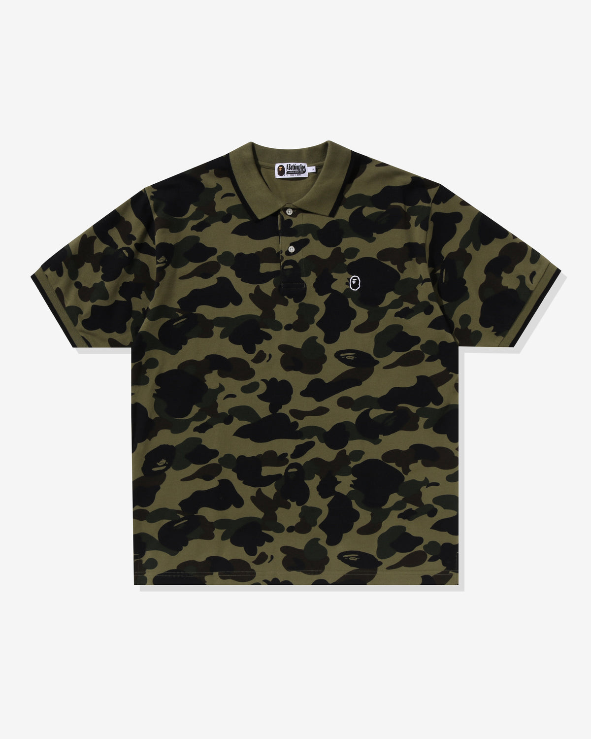BAPE 1ST CAMO ONE POINT POLO M リラックス - GREEN