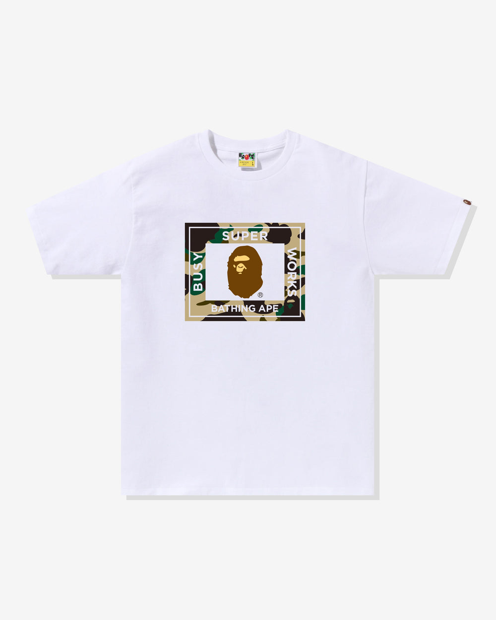 BAPE 1ST CAMO SUPER BUSY WORKS TEE - WHITE