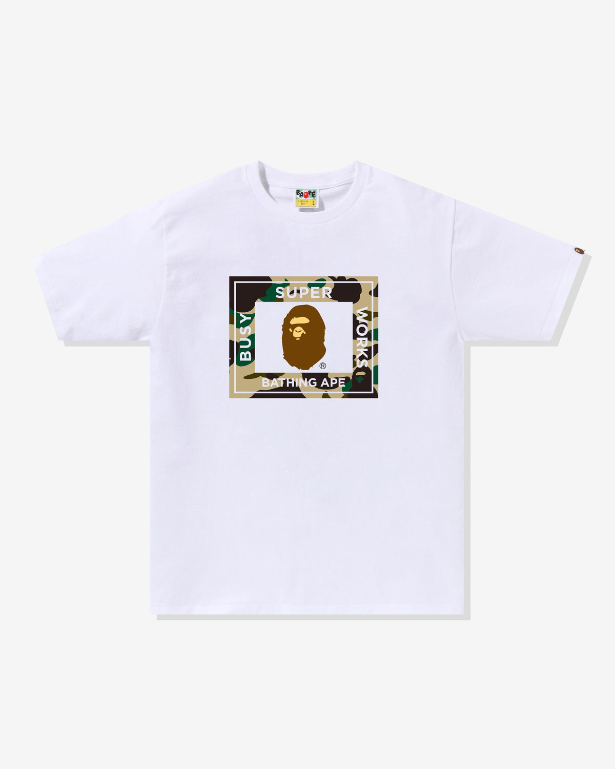 BAPE 1ST CAMO SUPER BUSY WORKS TEE - WHITE