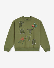 PATTA FLOWERS CREWNECK - LODENGREEN