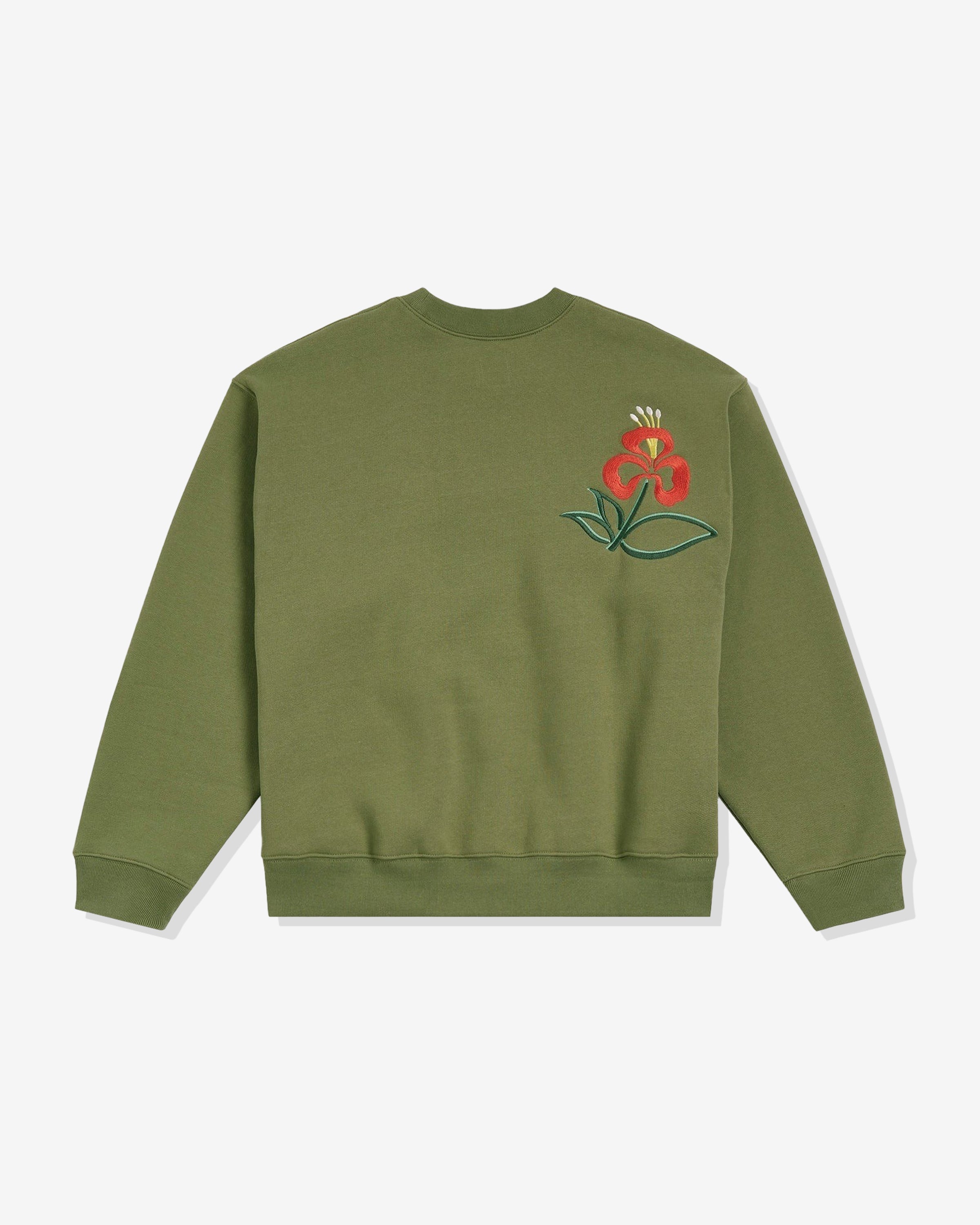 PATTA FLOWERS CREWNECK - LODENGREEN
