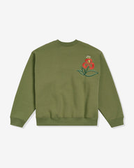PATTA FLOWERS CREWNECK - LODENGREEN