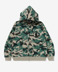 BAPE WOODLAND CAMO LOOSE FIT FULL ZIP HOODIE - OLIVE
