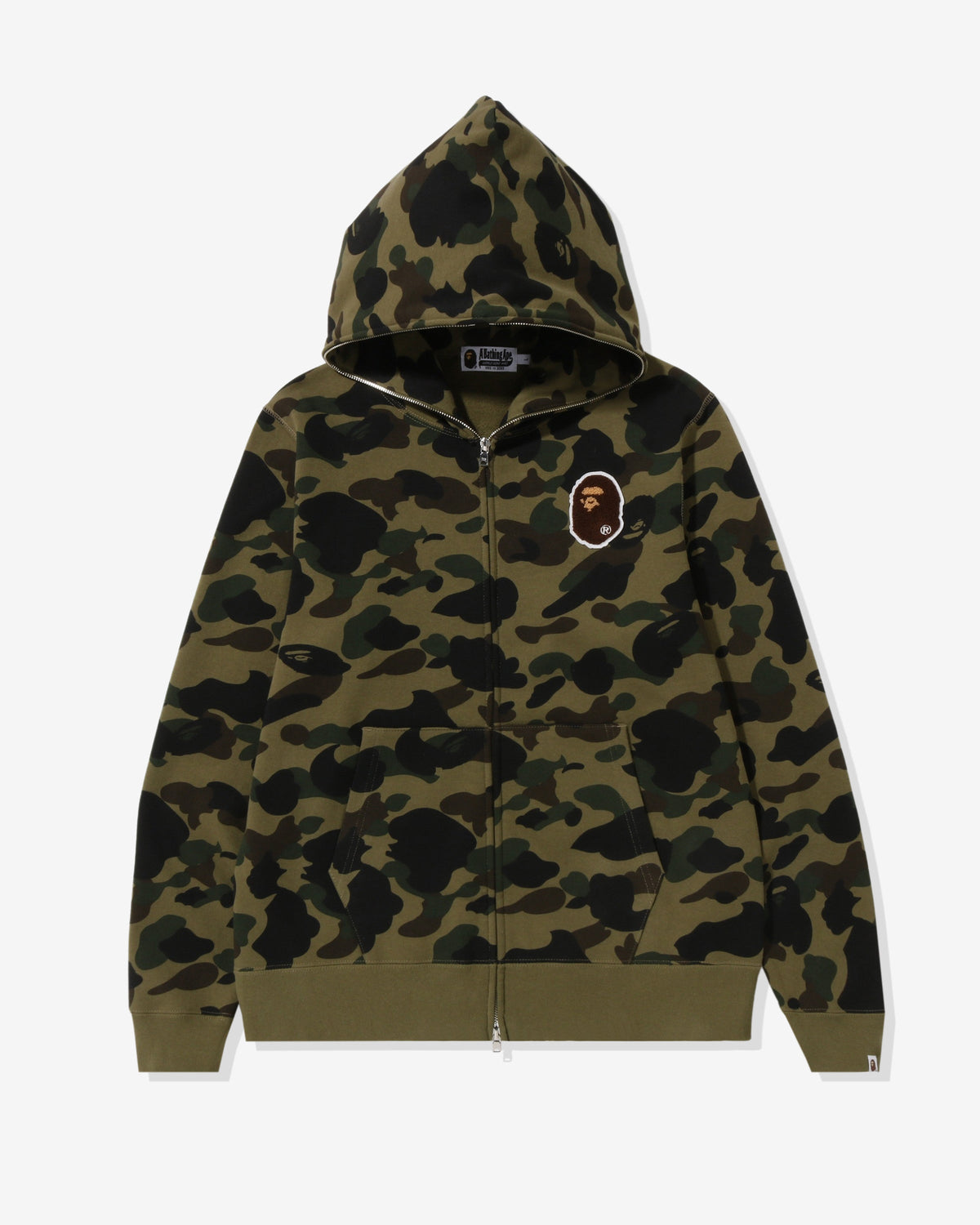 BAPE 1ST CAMO APE HEAD PATCHED FULL ZIP HOODIE