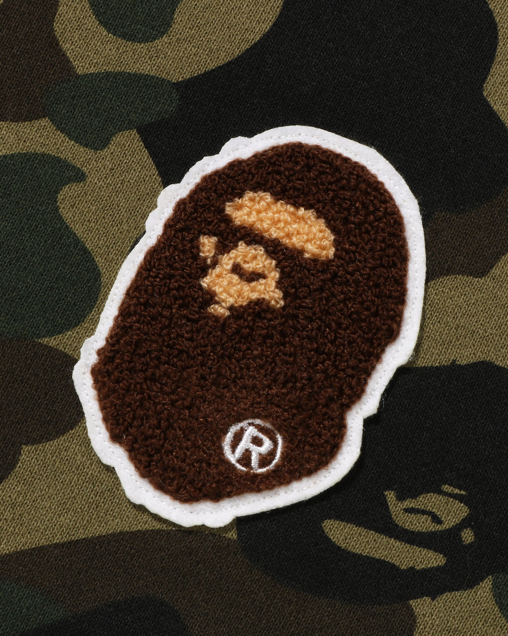 BAPE 1ST CAMO APE HEAD PATCHED FULL ZIP HOODIE