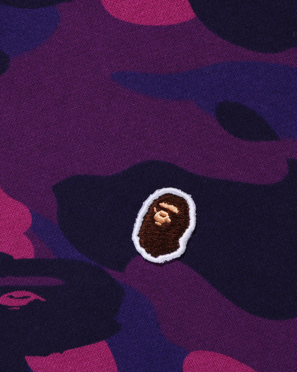 BAPE COLOR CAMO ONE POINT APE HEAD PULLOVER HOODIE - PURPLE