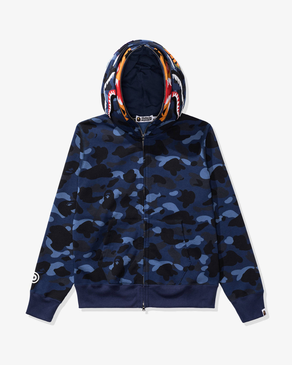 BAPE COLOR CAMO TIGER SHARK WIDE FULL ZIP DOUBLE - NAVY
