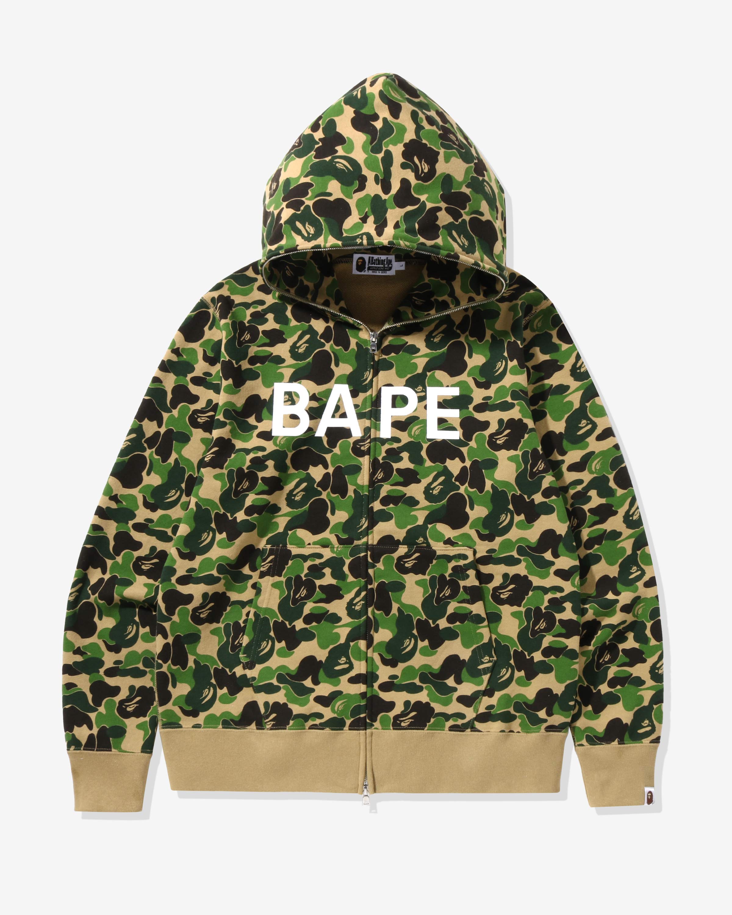 BAPE ABC CAMO BAPE FULL ZIP HOODIE - GREEN