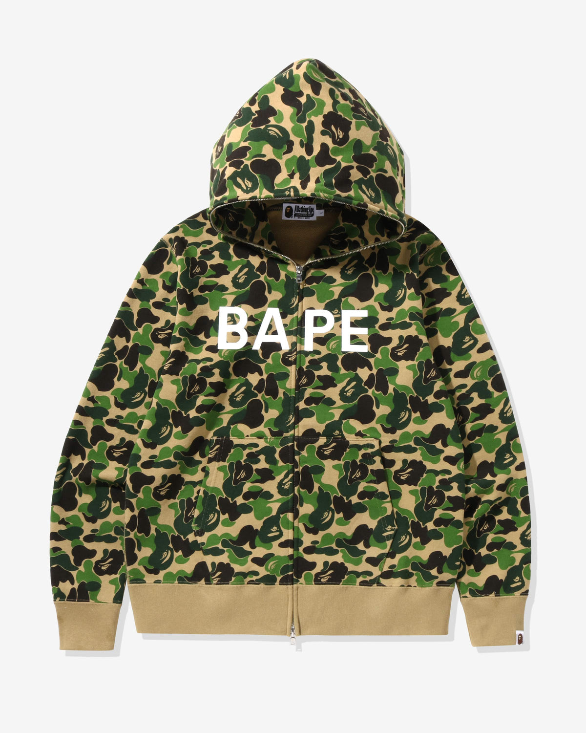BAPE ABC CAMO BAPE FULL ZIP HOODIE - GREEN