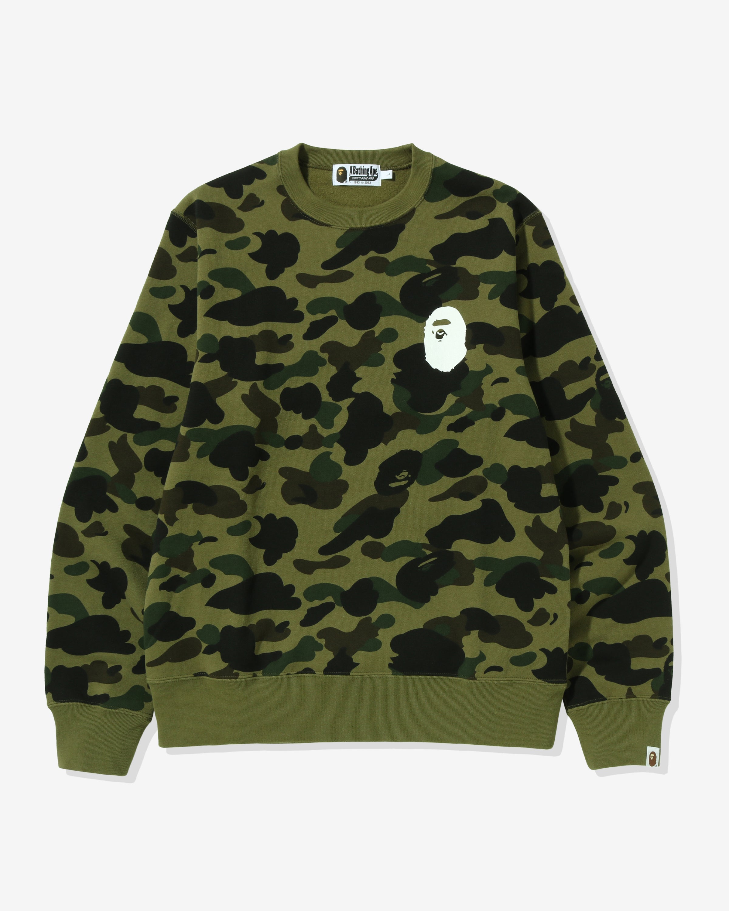 BAPE 1ST CAMO APE HEAD CREWNECK - GREEN