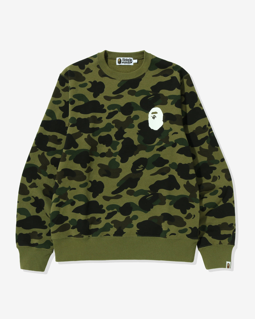 BAPE 1ST CAMO APE HEAD CREWNECK - GREEN