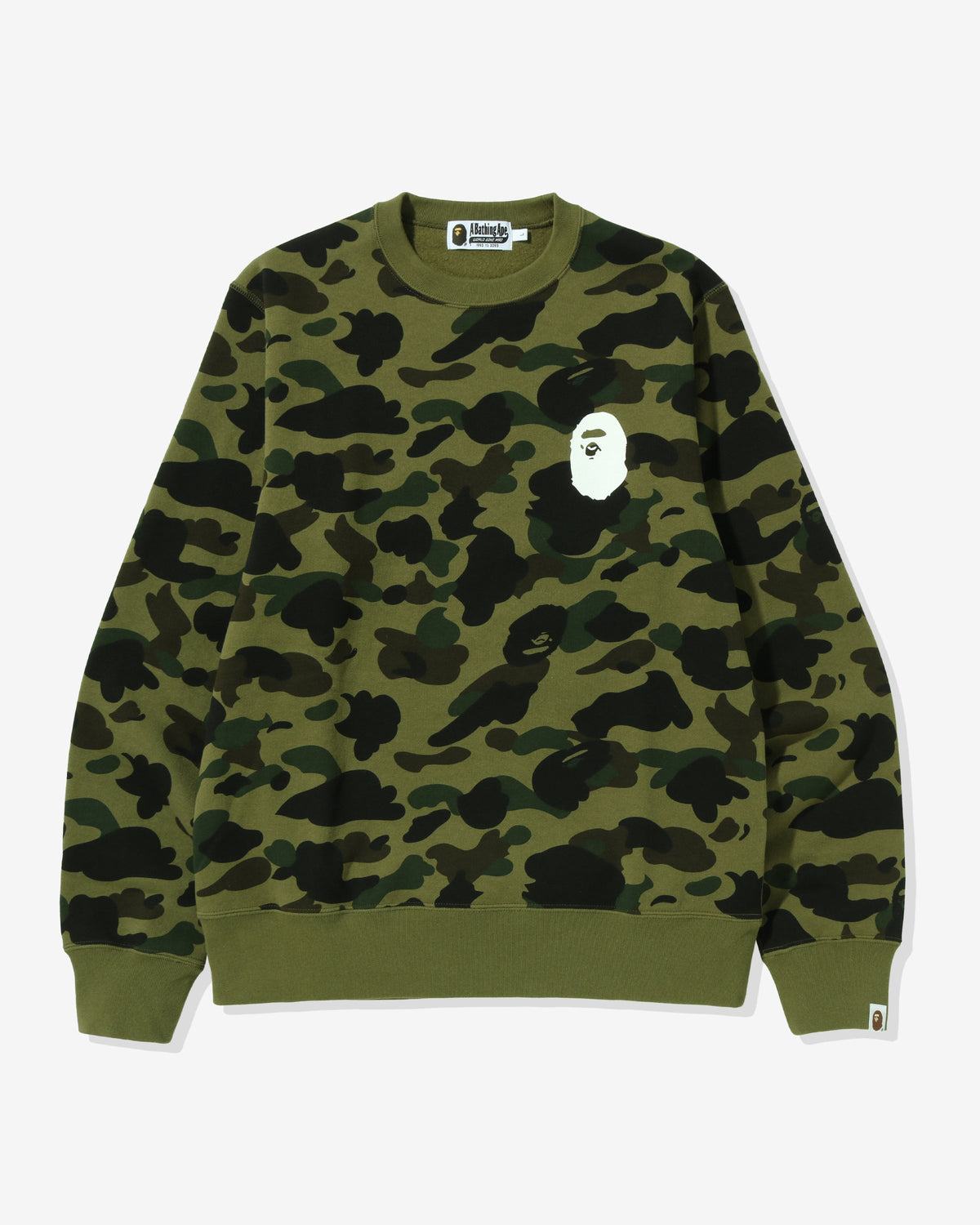 BAPE 1ST CAMO APE HEAD CREWNECK - GREEN