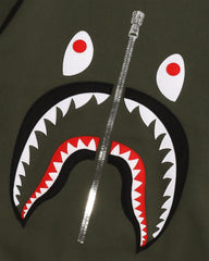 BAPE PATCHED SHARK CREWNECK - OLIVEDRAB