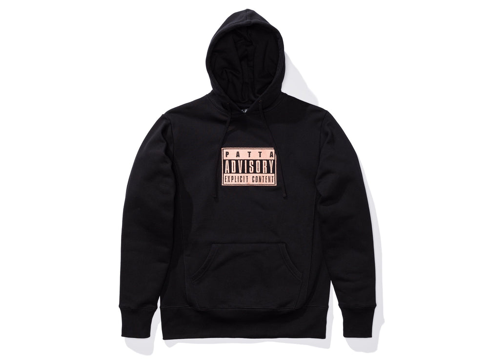 PATTA ADVISORY HEAVY HOODED SWEATER - BLACK
