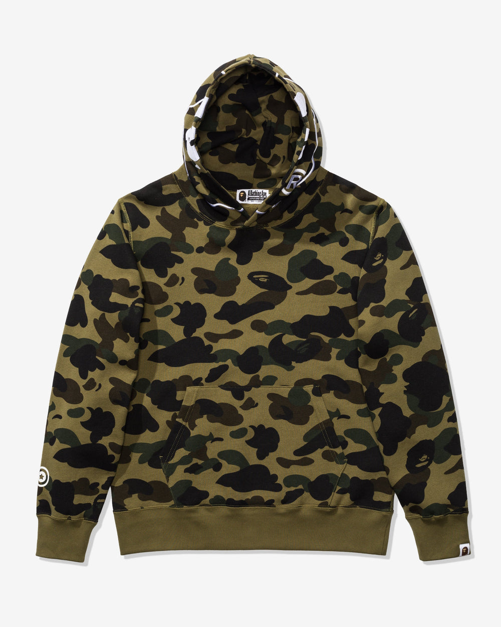 BAPE 1ST CAMO 2ND APE PULLOVER HOODIE - GREEN