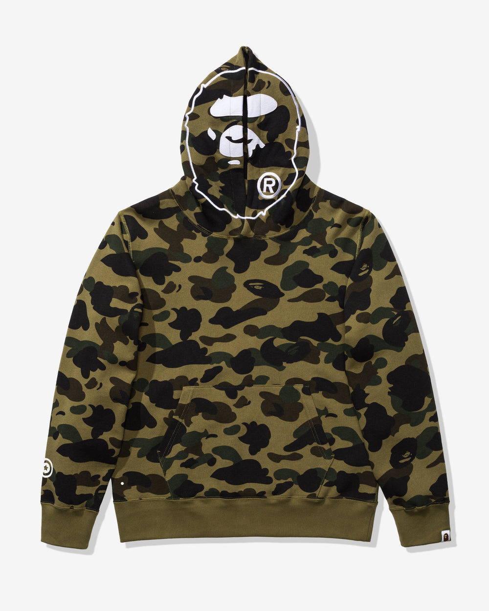 BAPE 1ST CAMO 2ND APE PULLOVER HOODIE - GREEN