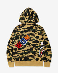 BAPE 1ST CAMO MULTI SHARK FULL ZIP HOODIE - YELLOW