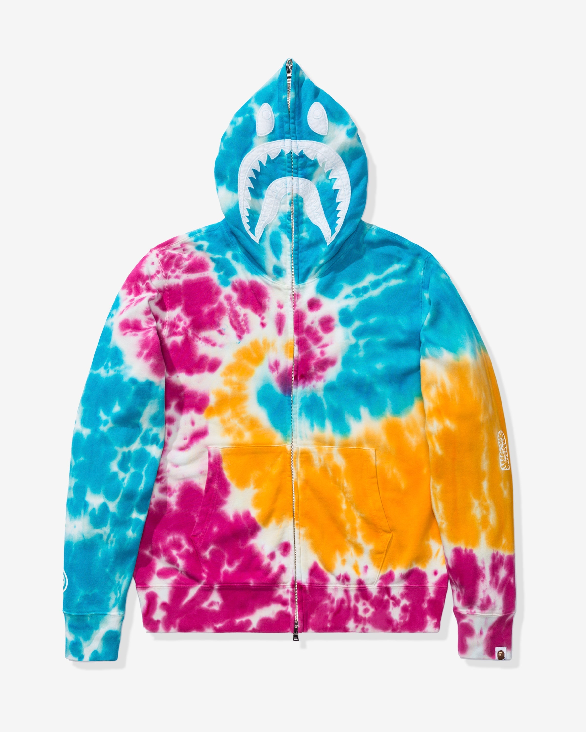 BAPE TIE DYE SHARK WIDE FULL ZIP HOODIE - MULTI