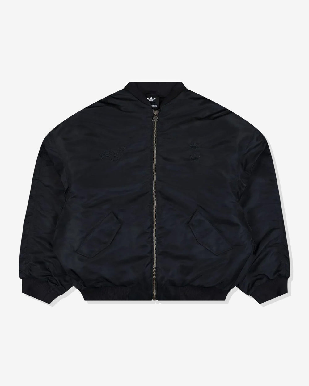 ADIDAS X WILLY CHAVARRIA SATIN BOMBER JACKET - BLACK