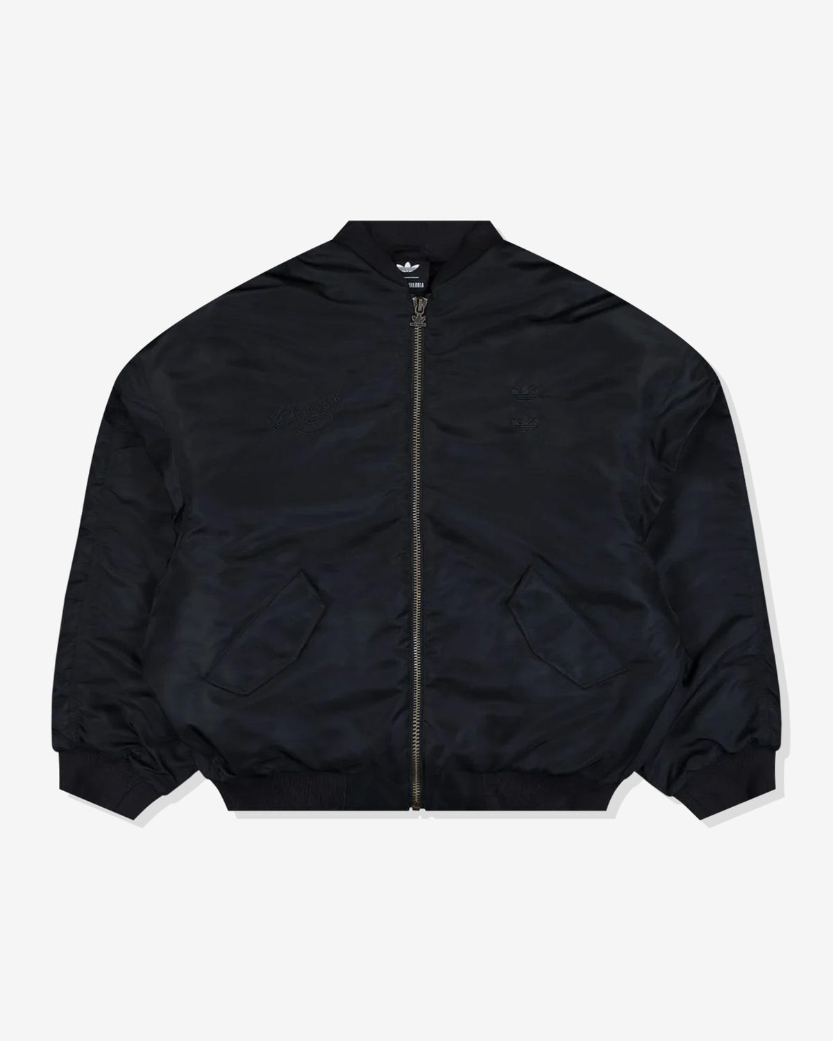 ADIDAS X WILLY CHAVARRIA SATIN BOMBER JACKET - BLACK