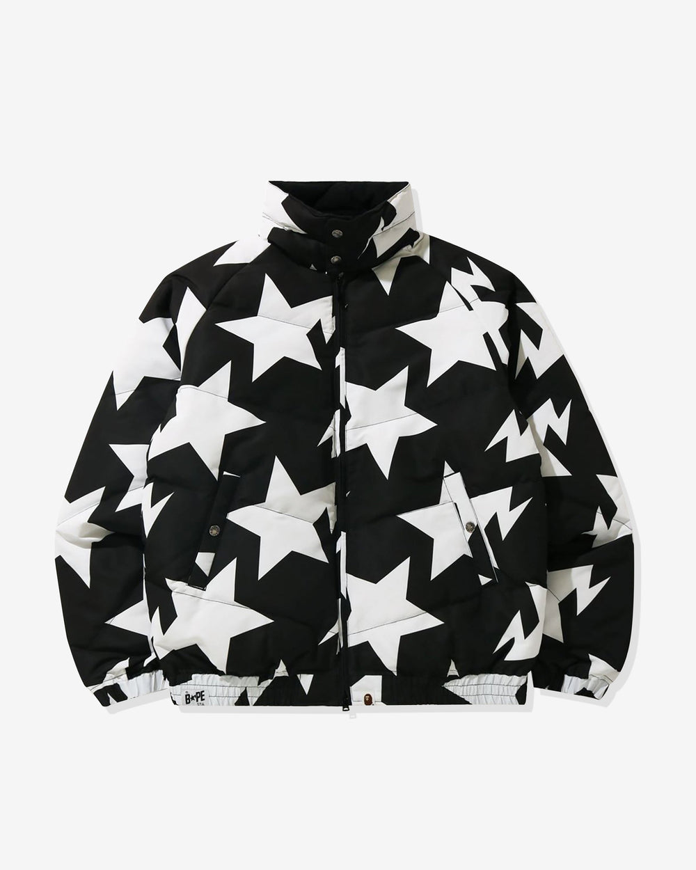 BAPE STA PATTERN DOWN JACKET - BLACK