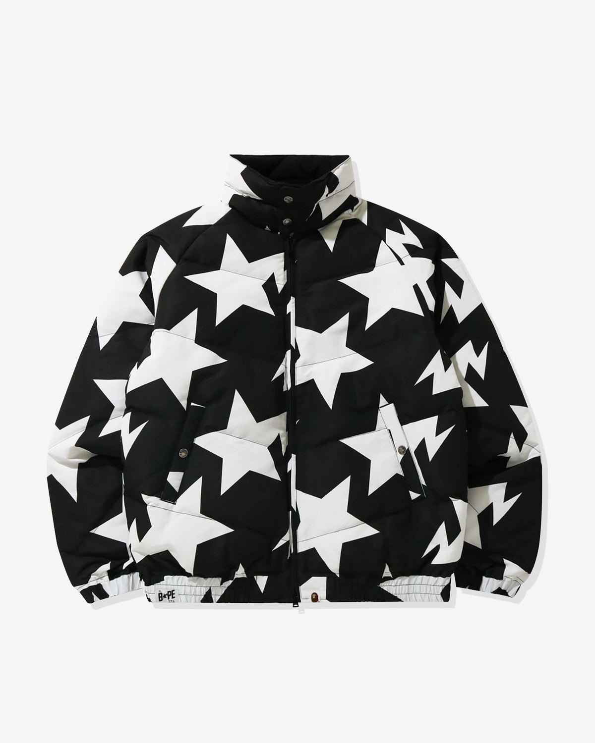BAPE STA PATTERN DOWN JACKET - BLACK