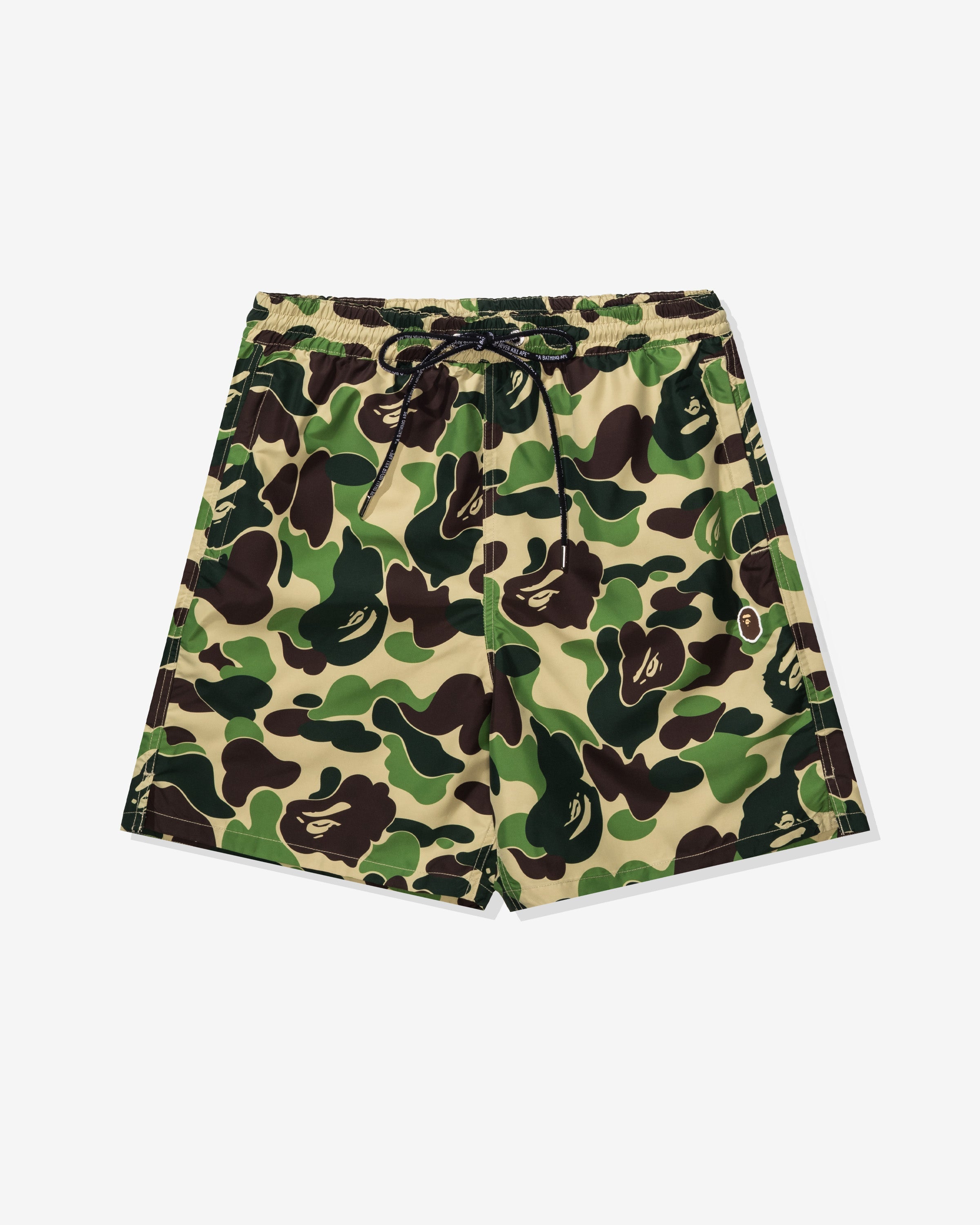 BAPE ABC CAMO ONE POINT RELAXED FIT WATER SHORTS - GREEN