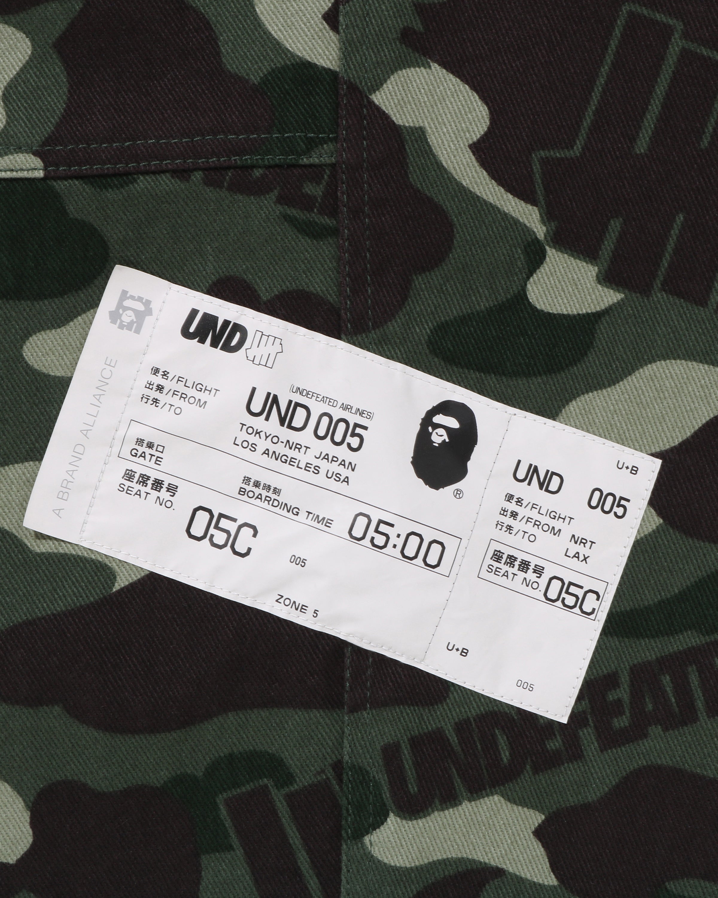 BAPE X UNDEFEATED COLOR CAMO FLANNEL PANTS