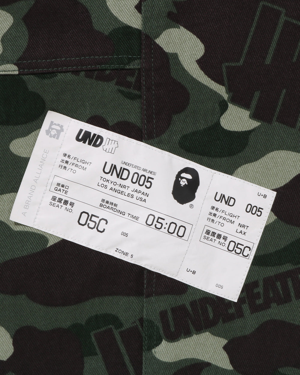 BAPE X UNDEFEATED COLOR CAMO FLANNEL PANTS