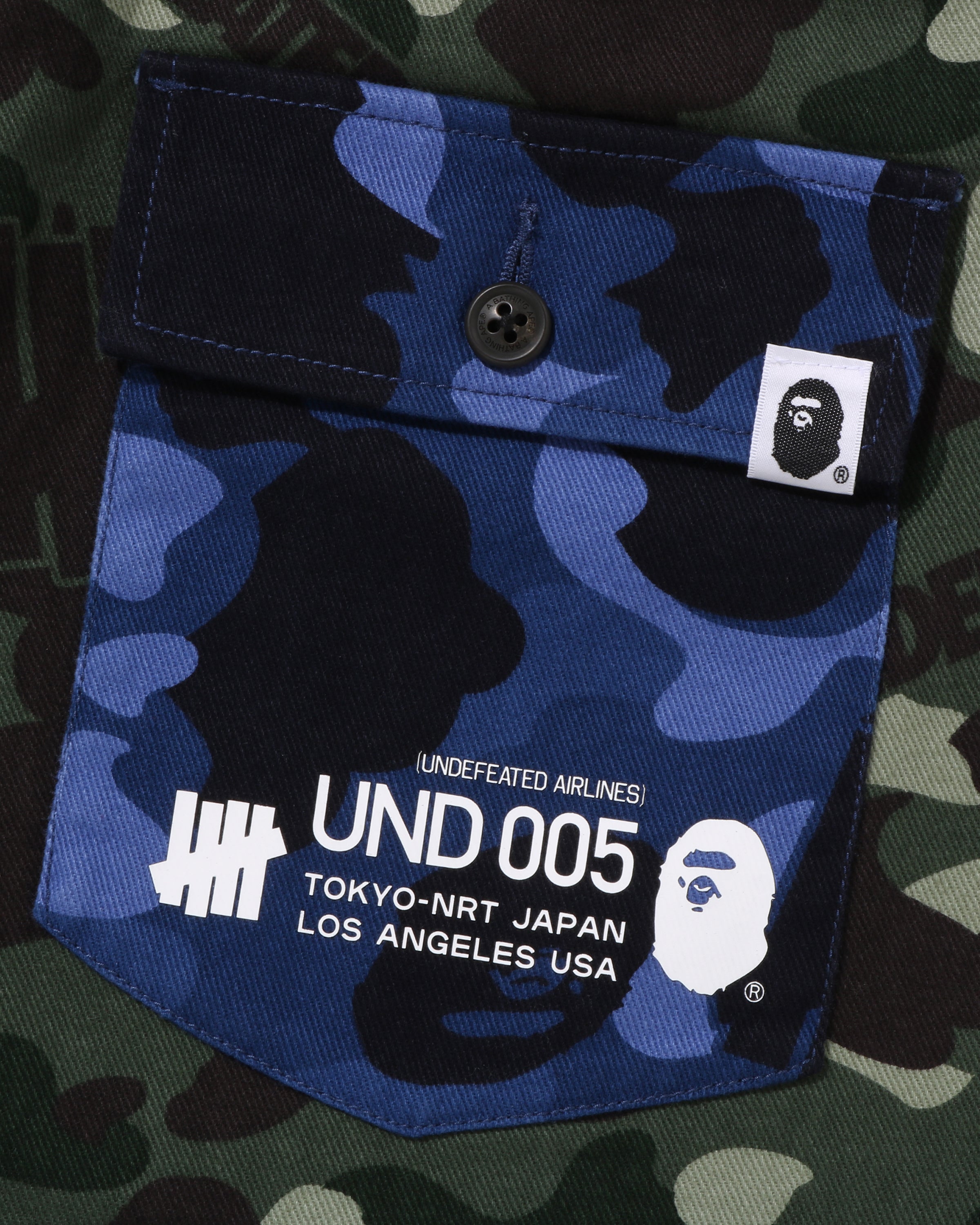 BAPE X UNDEFEATED COLOR CAMO FLANNEL PANTS