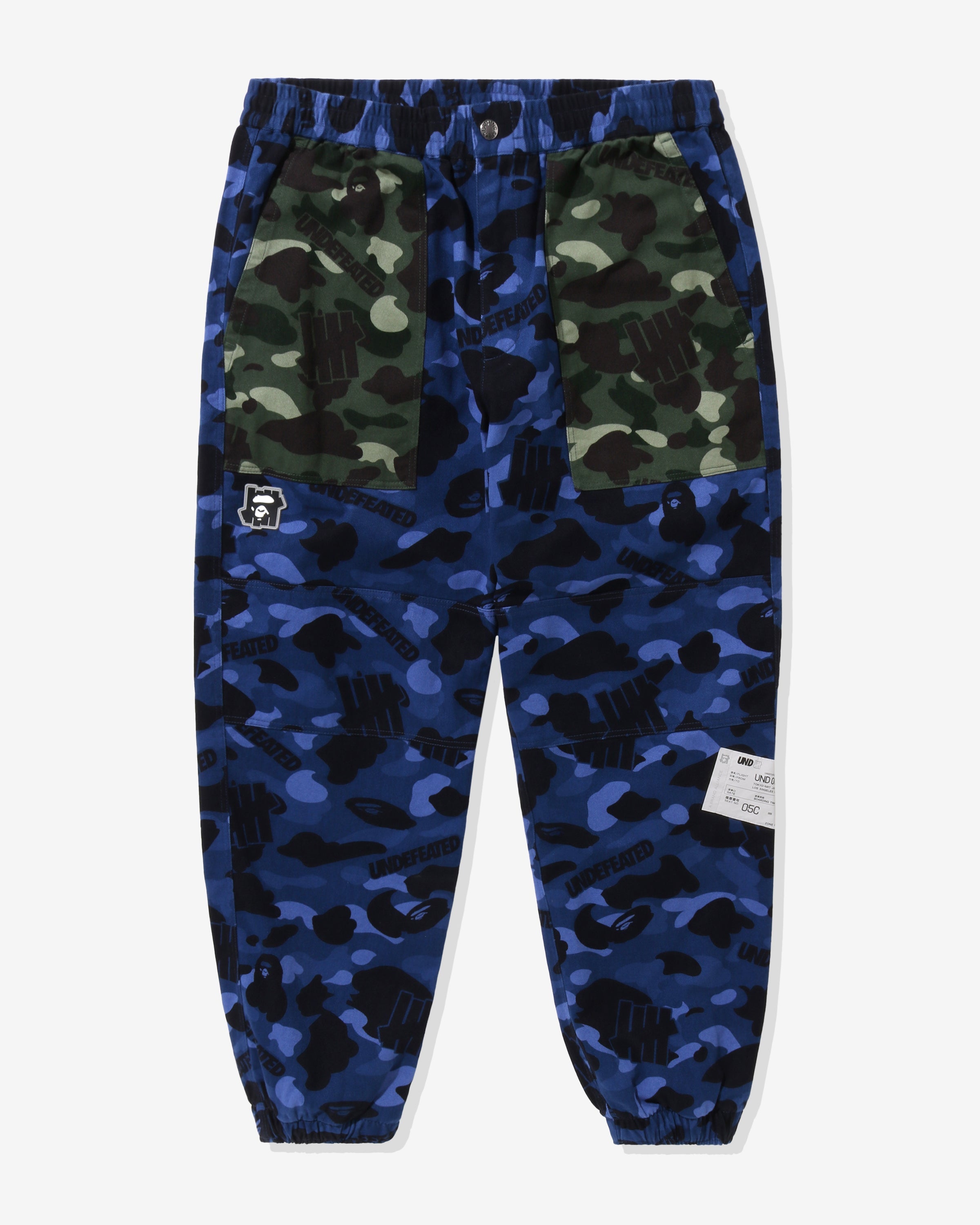 BAPE X UNDEFEATED COLOR CAMO FLANNEL PANTS
