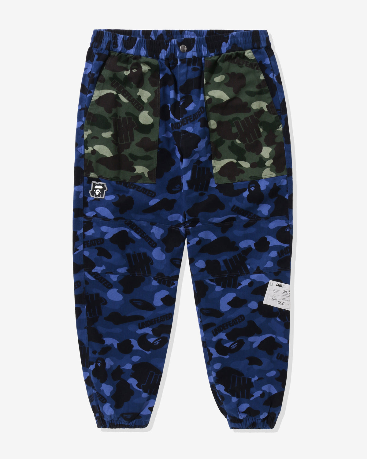 BAPE X UNDEFEATED COLOR CAMO FLANNEL PANTS