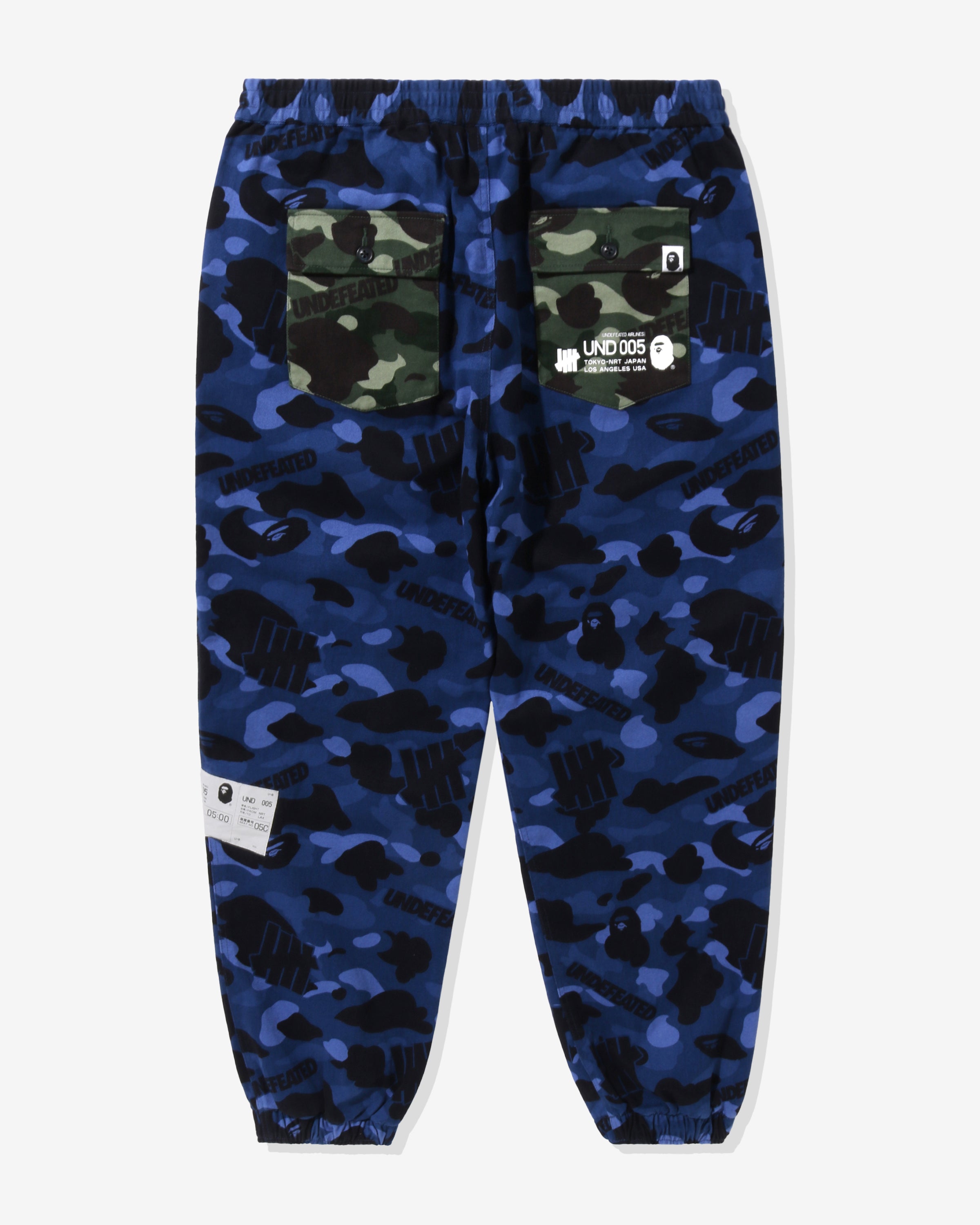 BAPE X UNDEFEATED COLOR CAMO FLANNEL PANTS