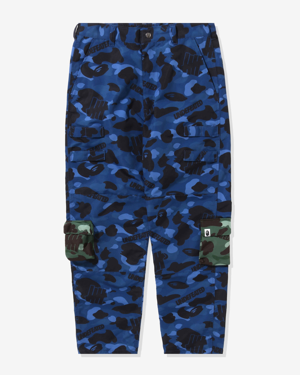 BAPE X UNDEFEATED MULTI POUCH POCKET PANTS - NAVY