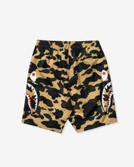 BAPE 1ST CAMO SIDE SHARK BEACH SHORTS - YELLOW