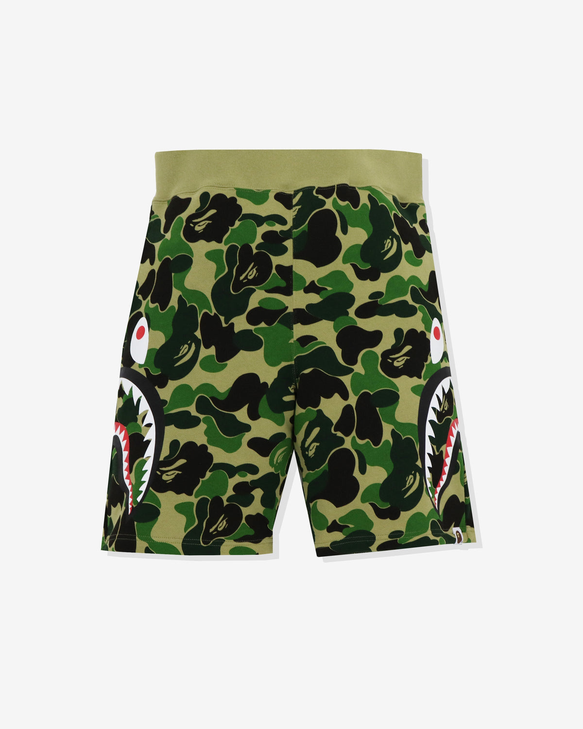 BAPE BIG ABC CAMO SIDE SHARK SWEAT SHORTS - GREEN