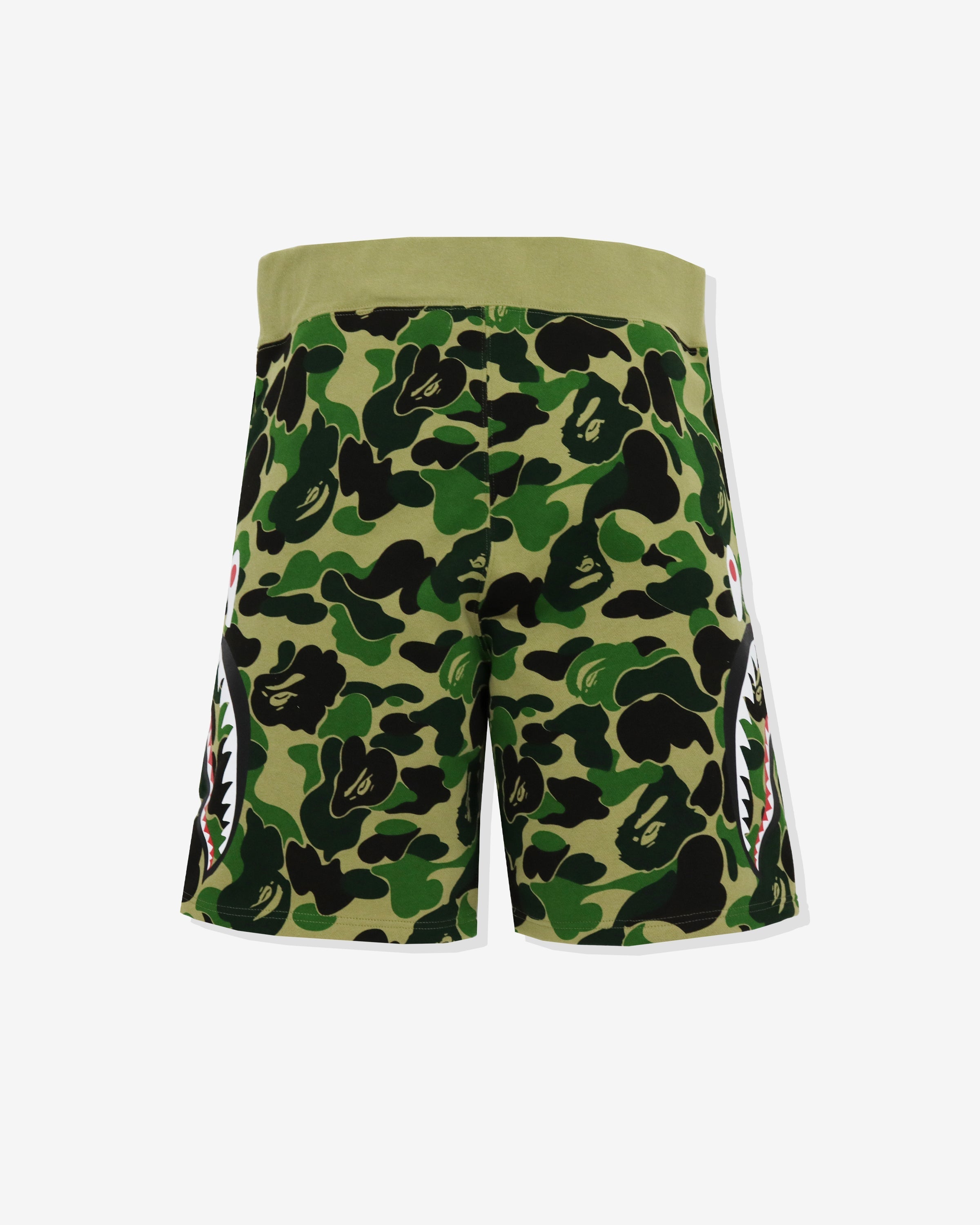 BAPE BIG ABC CAMO SIDE SHARK SWEAT SHORTS - GREEN