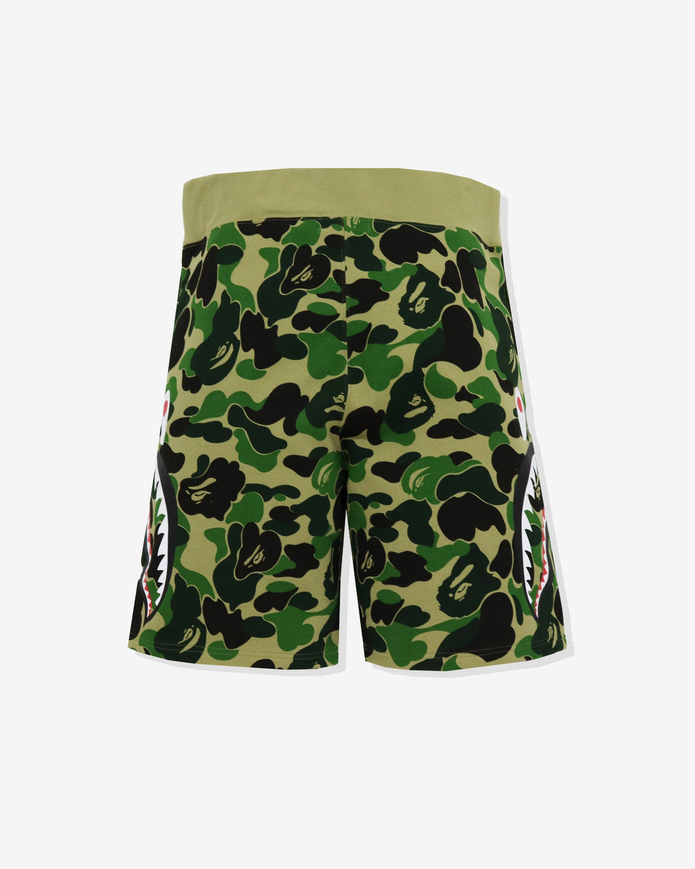 BAPE BIG ABC CAMO SIDE SHARK SWEAT SHORTS - GREEN
