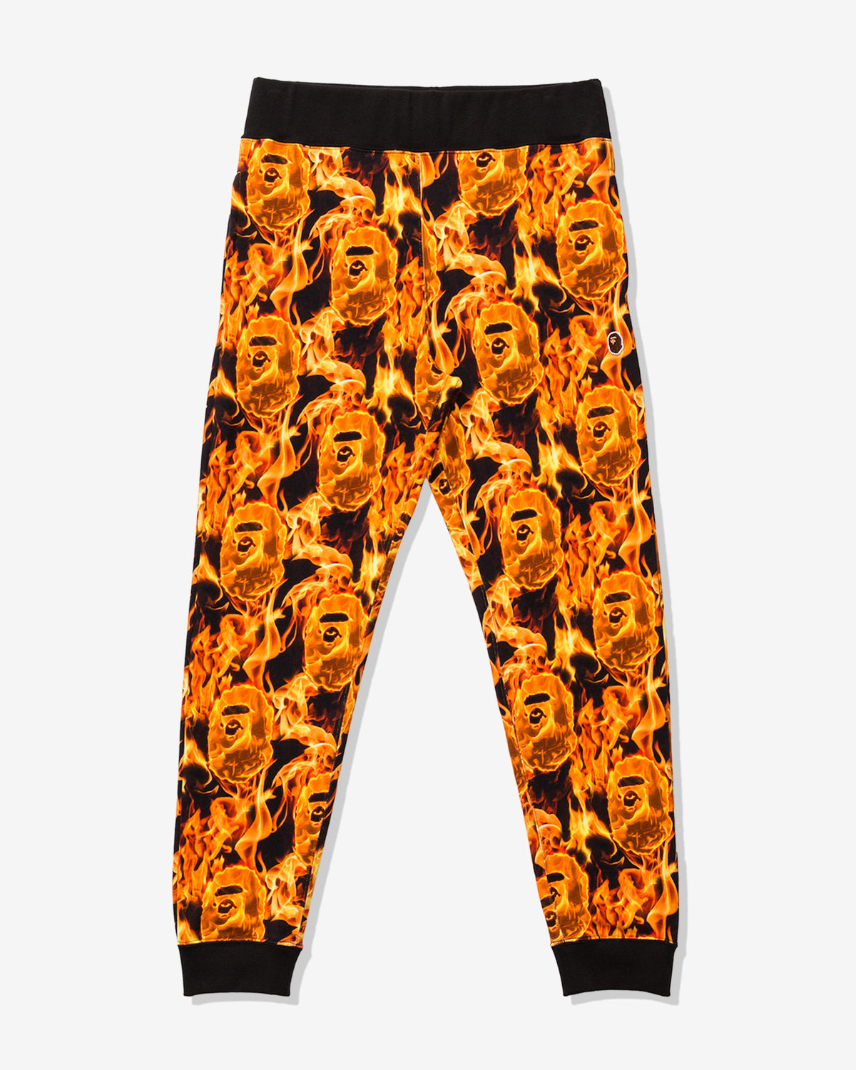 BAPE FLAME SLIM SWEAT PANTS - ORANGE