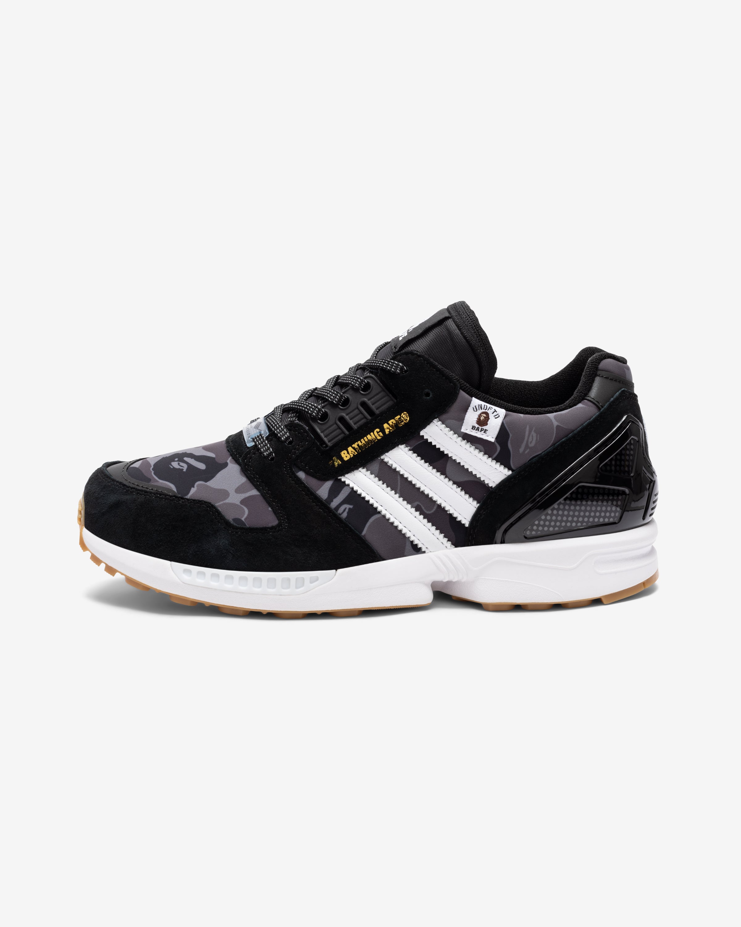 BAPE X UNDEFEATED X ADIDAS ZX 8000 - CBLACK/ CWHITE/ GUM